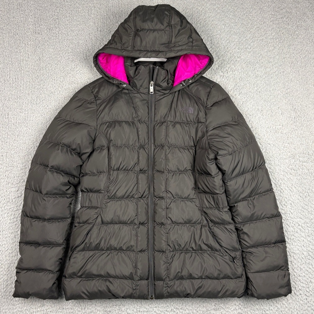 North Face Puffer Jacket Womens Medium Brown 550 Down Hooded Quilted Gorpcore